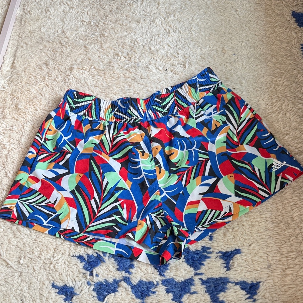 Adidas x Farm Rio Multicolor Athletic Shorts, Size M